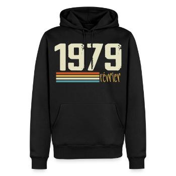 Februar 1979 – Februar 1979 Jubiläum 1979 - Männer Premium Bio Hoodie - Schwarz - Vorne - Nico (187cm)