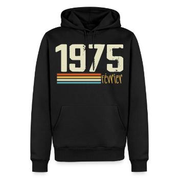 Februar 1975 - Februar 1975 Jahrestag 1975 - Männer Premium Bio Hoodie - Schwarz - Vorne - Nico (187cm)