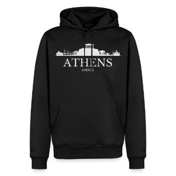 Silhouette d’Athènes, Grèce d’Athènes - Sweat à capuche Premium bio Homme - noir - Devant - Nico (187cm)