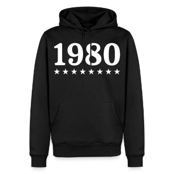 1980 Limited Edition 1980 Retro 1980 - Männer Premium Bio Hoodie - Schwarz - Vorne - Nico (187cm)