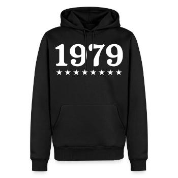 1979 Édition Limitée 1979 Retro 1979 - Sweat à capuche Premium bio Homme - noir - Devant - Nico (187cm)