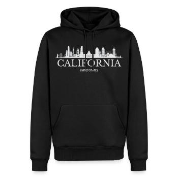 Kalifornische Skyline, Kalifornien, USA - Männer Premium Bio Hoodie - Schwarz - Vorne - Nico (187cm)
