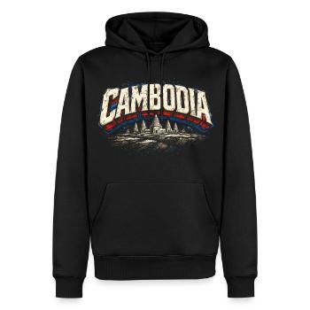 Kambodscha Kambodschaner Cambodge - Sweat à capuche Premium bio Homme - noir - Devant - Nico (187cm)