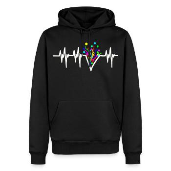 Fête de Carnaval Confettis Battement de Cœur - Sweat à capuche Premium bio Homme - noir - Devant - Nico (187cm)