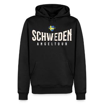 Voyage de pêche en Suède - Sweat à capuche Premium bio Homme - noir - Devant - Nico (187cm)