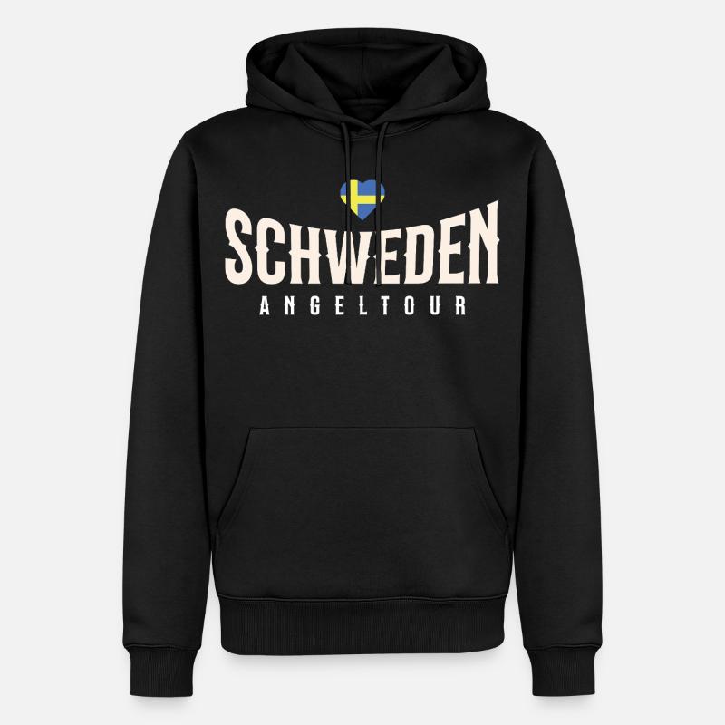 Voyage de pêche en Suède - Sweat à capuche Premium bio Homme - noir