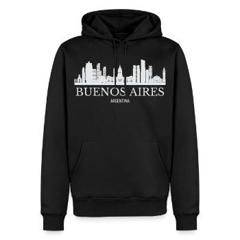 Buenos Aires Skyline, Buenos Aires Argentinien - Männer Premium Bio Hoodie - Schwarz - Vorne - Nico (187cm)