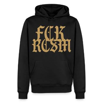 Merde au racisme FCK RCSM - Sweat à capuche Premium bio Homme - noir - Devant - Nico (187cm)