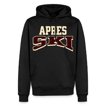 Apres Ski - Männer Premium Bio Hoodie - Schwarz - Vorne - Nico (187cm)