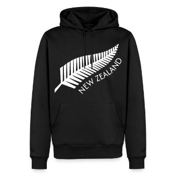 Fougère de Nouvelle-Zélande Proud Kiwi - Sweat à capuche Premium bio Homme - noir - Devant - Nico (187cm)