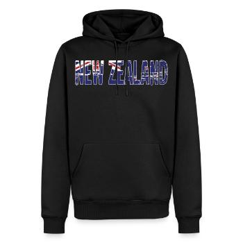 Logo de la Nouvelle-Zélande Drapeau symbole de la Nouvelle-Zélande - Sweat à capuche Premium bio Homme - noir - Devant - Nico (187cm)