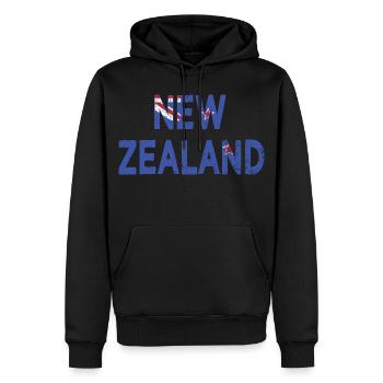 Neuseeländisches Logo Neuseeländische Flagge Neuseelands - Männer Premium Bio Hoodie - Schwarz - Vorne - Nico (187cm)