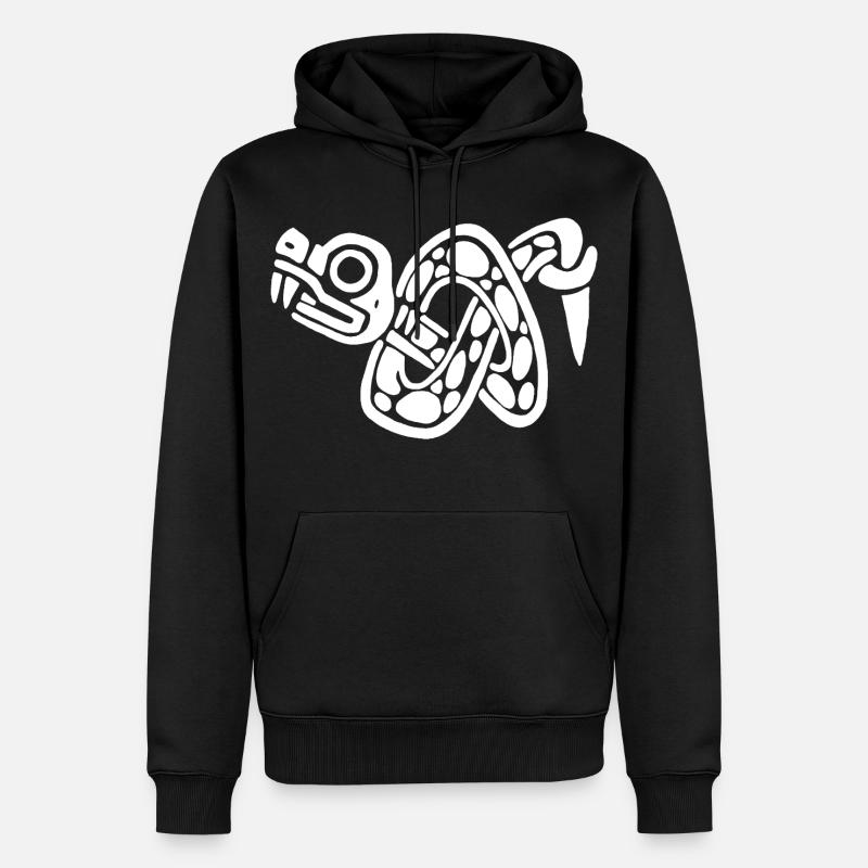 Noeud de serpent blanc - Sweat à capuche Premium bio Homme - noir