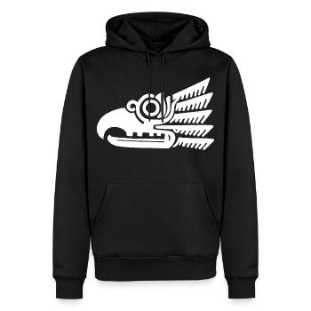 Weißer Stammesvogelkopf - Männer Premium Bio Hoodie - Schwarz - Vorne - Nico (187cm)