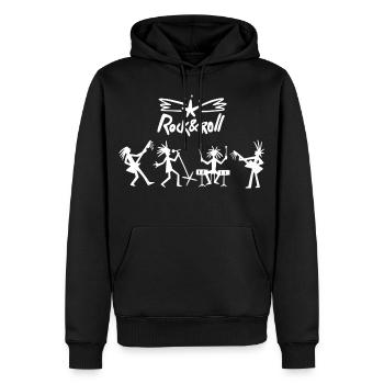Rock and Roll Band Sketch - Men’s Premium Organic Hoodie - black - Front - Nico (187cm)