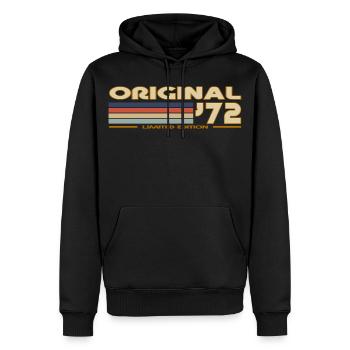 Vintage Retro 1972 - Männer Premium Bio Hoodie - Schwarz - Vorne - Nico (187cm)