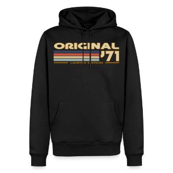 Vintage Retro 1971 - Männer Premium Bio Hoodie - Schwarz - Vorne - Nico (187cm)