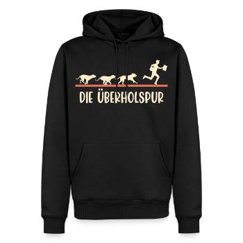 Le facteur LA VOIE RAPIDE Drôle - Sweat à capuche Premium bio Homme - noir - Devant - Nico (187cm)