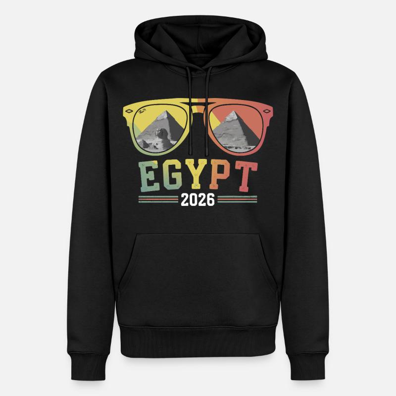 Vacances en Égypte 2026 Pyramides - Sweat à capuche Premium bio Homme - noir