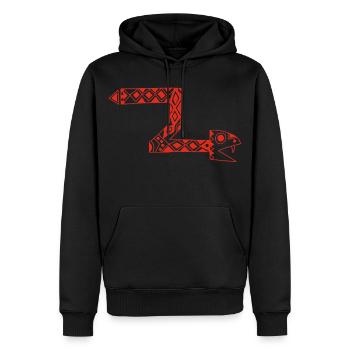 Rote Totem-Schlange - Männer Premium Bio Hoodie - Schwarz - Vorne - Nico (187cm)