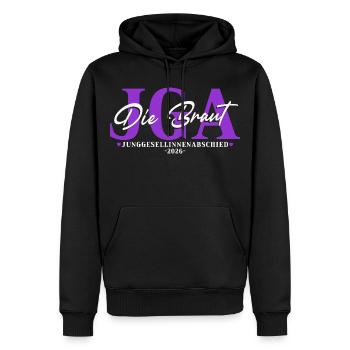 Braut - Junggesellinnenabschied 2026 JGA Damen - Männer Premium Bio Hoodie - Schwarz - Vorne - Nico (187cm)
