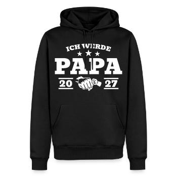 Ich werde Papa 2027 Schwangerschaftsankündigung - Männer Premium Bio Hoodie - Schwarz - Vorne - Nico (187cm)