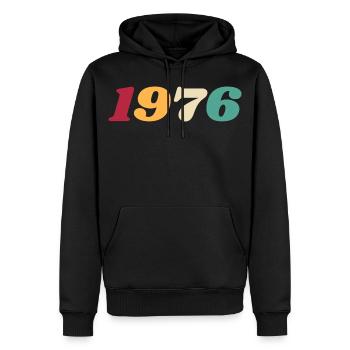 1976 Geschenk 1976 Geburtstag 1976 Retro 1976 - Männer Premium Bio Hoodie - Schwarz - Vorne - Nico (187cm)