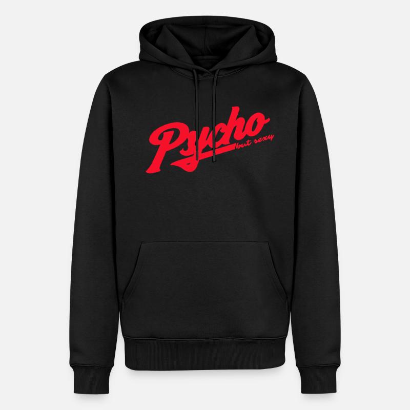 Psycho Retro Script Logo - Männer Premium Bio Hoodie - Schwarz