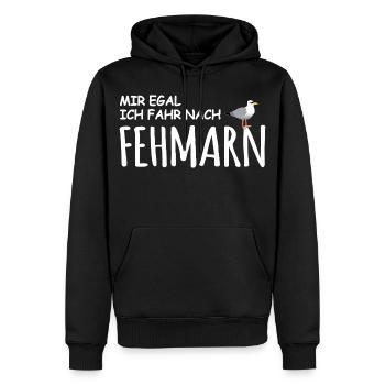 Fehmarn Love - Sweat à capuche Premium bio Homme - noir - Devant - Nico (187cm)