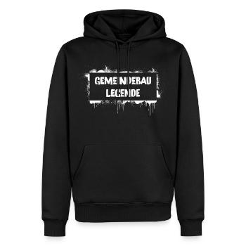 Légende du logement municipal – culte du dialecte viennois - Sweat à capuche Premium bio Homme - noir - Devant - Nico (187cm)