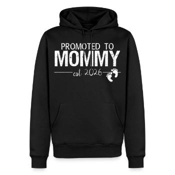 Befördert zum Mama 2026 Neues Mama-Geschenk - Männer Premium Bio Hoodie - Schwarz - Vorne - Nico (187cm)