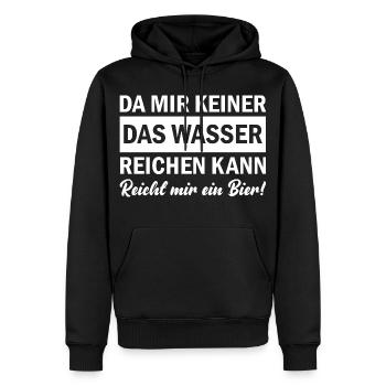 Da mir keiner Wasser reichen kann reicht mir Bier - Männer Premium Bio Hoodie - Schwarz - Vorne - Nico (187cm)