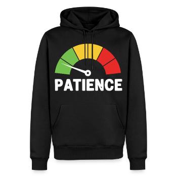 Compteur de vitesse à faible patience - Sweat à capuche Premium bio Homme - noir - Devant - Nico (187cm)