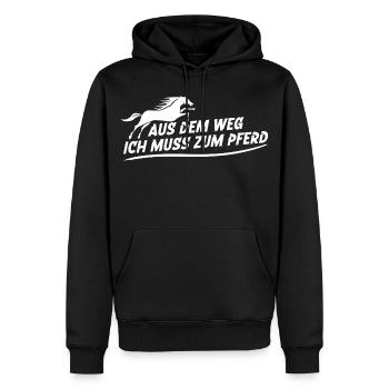 Écartez-vous, je dois aller vers le cheval - Sweat à capuche Premium bio Homme - noir - Devant - Nico (187cm)