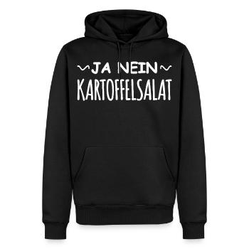 Funny saying Yes No Potato Salad - Men’s Premium Organic Hoodie - black - Front - Nico (187cm)