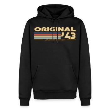 1943 - Männer Premium Bio Hoodie - Schwarz - Vorne - Nico (187cm)