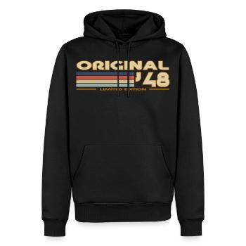 1948 - Männer Premium Bio Hoodie - Schwarz - Vorne - Nico (187cm)