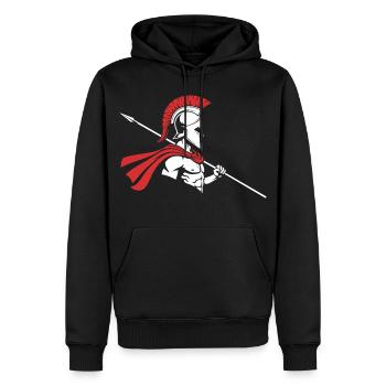 Spartan Profile Spear Logo Maskottchen Krieger - Männer Premium Bio Hoodie - Schwarz - Vorne - Nico (187cm)