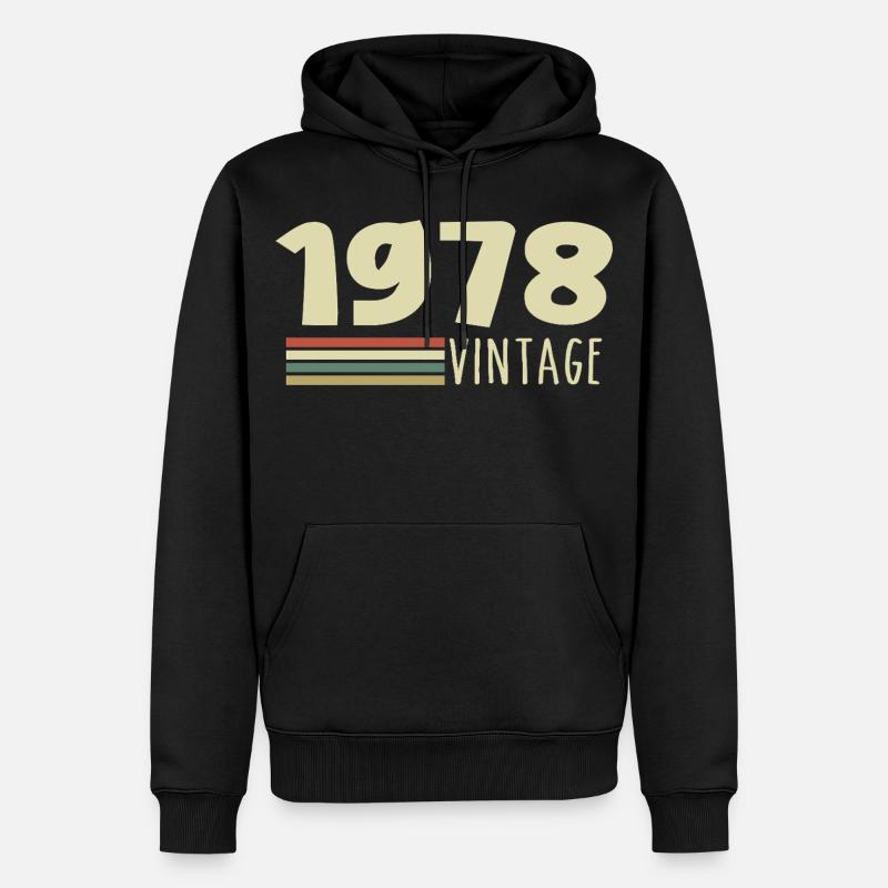 1978-Jubiläum-1978-retro-1978 - Männer Premium Bio Hoodie - Schwarz