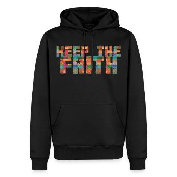 Gardez la foi - Sweat à capuche Premium bio Homme - noir - Devant - Nico (187cm)