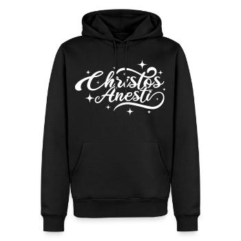Christos Anesti Orthodoxes Ostern - Männer Premium Bio Hoodie - Schwarz - Vorne - Nico (187cm)
