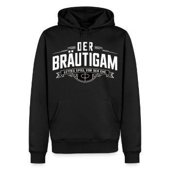 Groom Last game before marriage Bachelor party - Men’s Premium Organic Hoodie - black - Front - Nico (187cm)