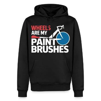 Professionelle Fahrradakrobatik-Performancekunst - Männer Premium Bio Hoodie - Schwarz - Vorne - Nico (187cm)