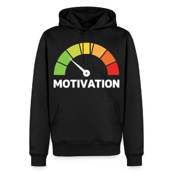 Motivation Anzeige Lustig Akku - Männer Premium Bio Hoodie - Schwarz - Vorne - Nico (187cm)