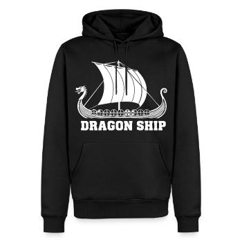Drakkar Dragon Ship Viking Navire Nordique - Sweat à capuche Premium bio Homme - noir - Devant - Nico (187cm)
