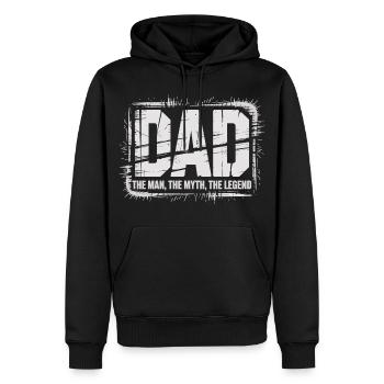 T-shirt Papa – Papa L’Homme Le Mythe La Légende - Sweat à capuche Premium bio Homme - noir - Devant - Nico (187cm)