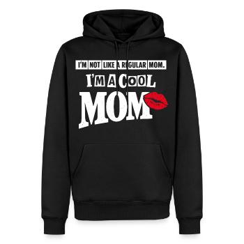 Cool Mom Shirt – Cadeau de la fête des mères avec un baiser drôle - Sweat à capuche Premium bio Homme - noir - Devant - Nico (187cm)