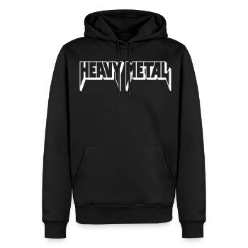 Heavy Metal 3D-Logo - Männer Premium Bio Hoodie - Schwarz - Vorne - Nico (187cm)