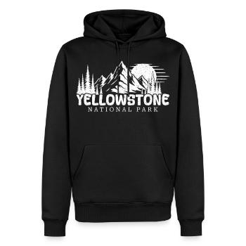Wanderer im Yellowstone-Nationalpark - Männer Premium Bio Hoodie - Schwarz - Vorne - Nico (187cm)