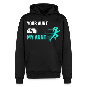 Deine Tante Meine Tante - Männer Premium Bio Hoodie - Schwarz - Vorne - Nico (187cm)